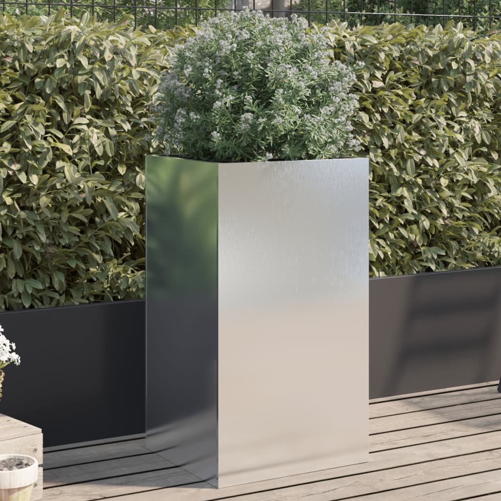 Planter Silver Galvanised Steel
