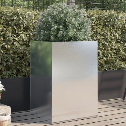 Planter Silver Galvanised Steel