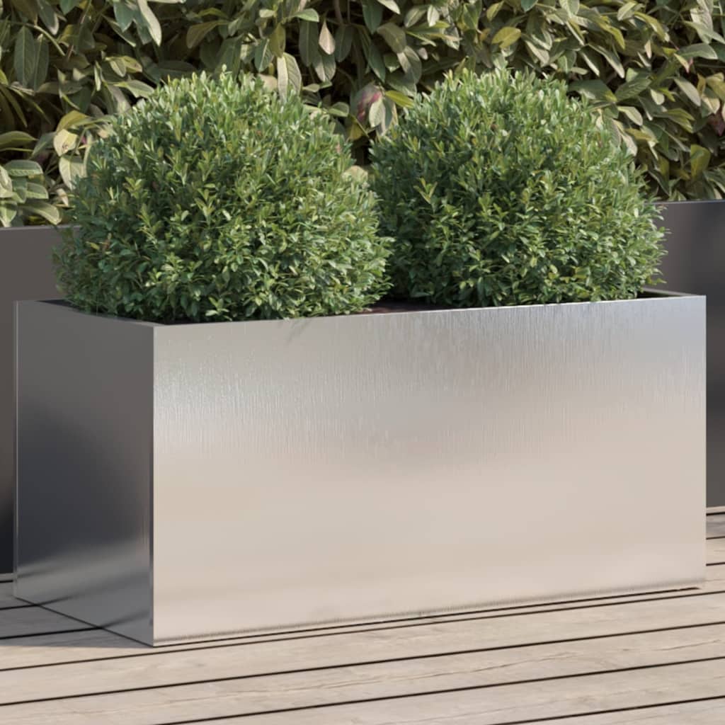 Planter Silver Galvanised Steel