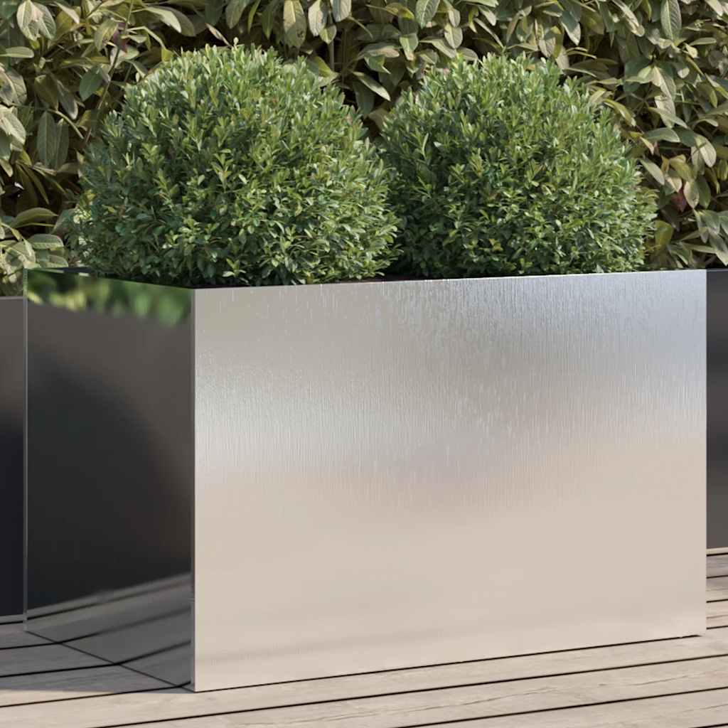 Planter Silver Galvanised Steel