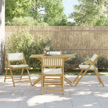 2 Piece Folding Bistro Chairs With Cushions Bamboo