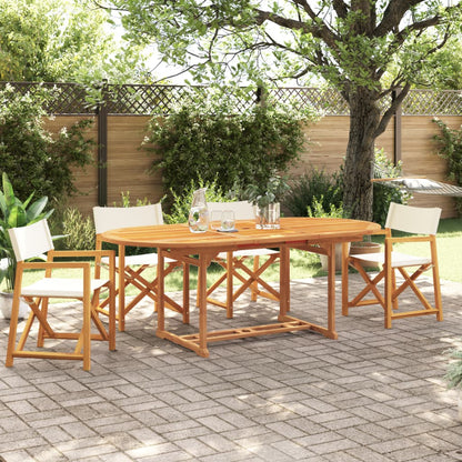 6 Pcs Folding Garden Chairs White Fabric