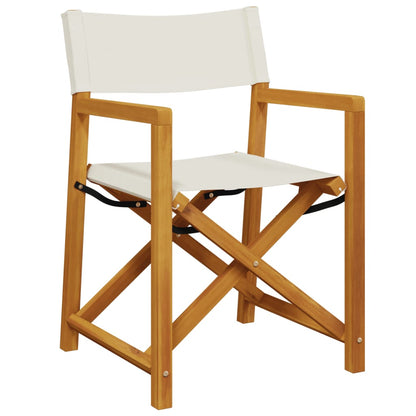 6 Pcs Folding Garden Chairs White Fabric