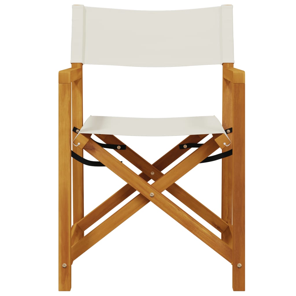 6 Pcs Folding Garden Chairs White Fabric