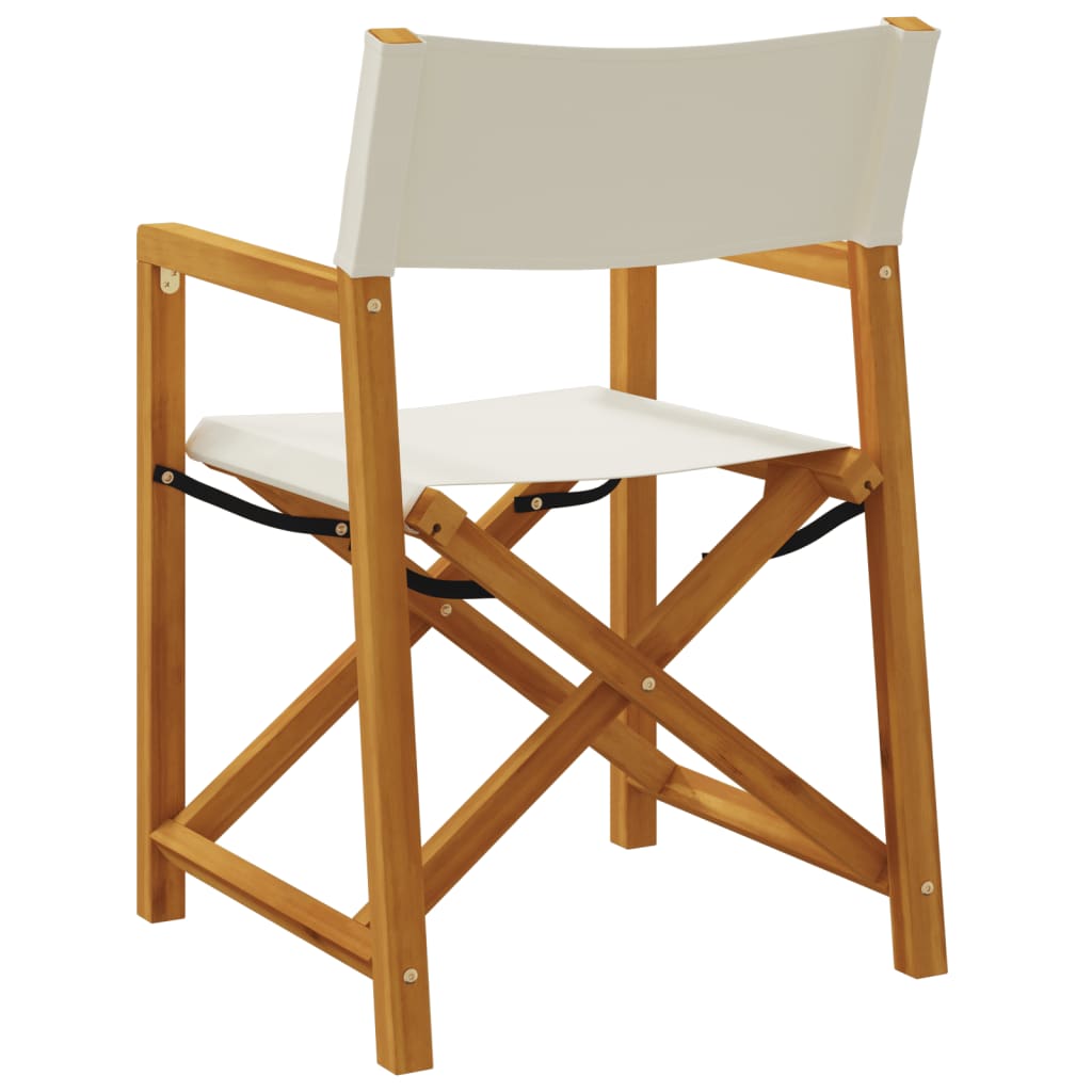 6 Pcs Folding Garden Chairs White Fabric