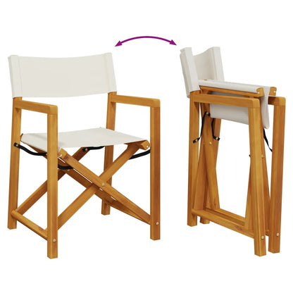 6 Pcs Folding Garden Chairs White Fabric