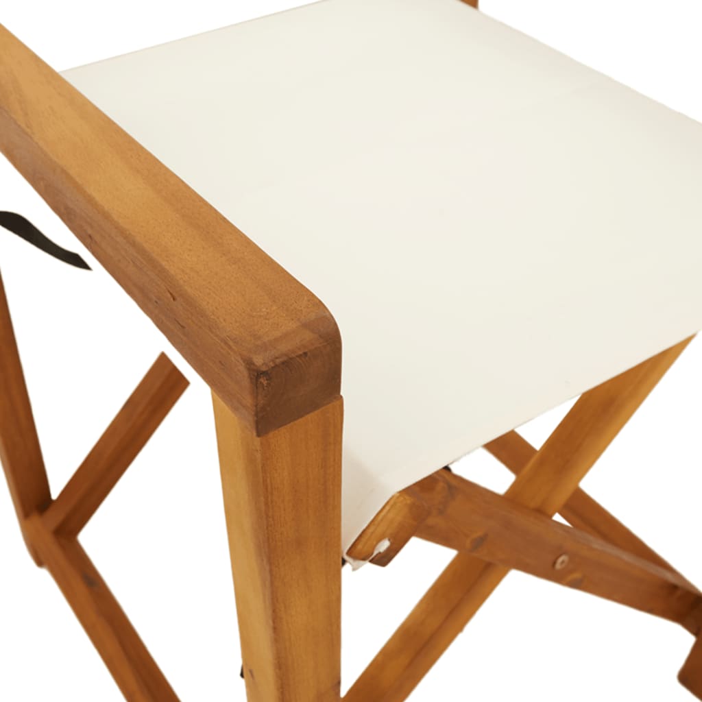 6 Pcs Folding Garden Chairs White Fabric