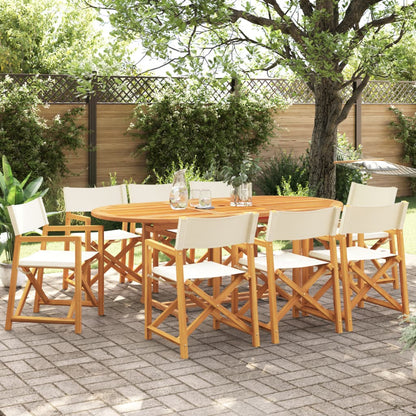 6 Pcs Folding Garden Chairs White Fabric