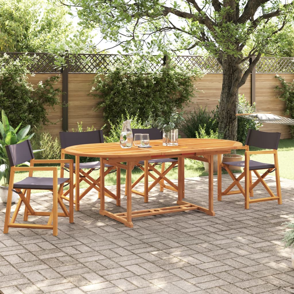 6 Pcs Folding Garden Chairs White Fabric