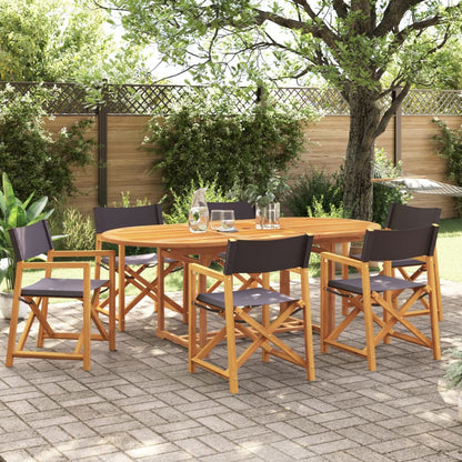 6 Pcs Folding Garden Chairs White Fabric