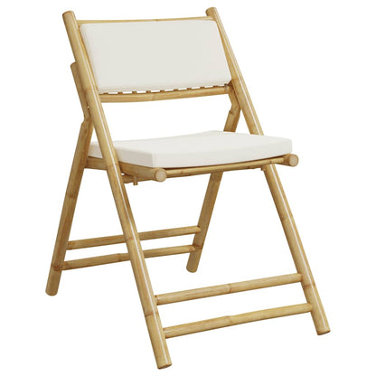 2 Piece Folding Bistro Chairs With Cushions Bamboo