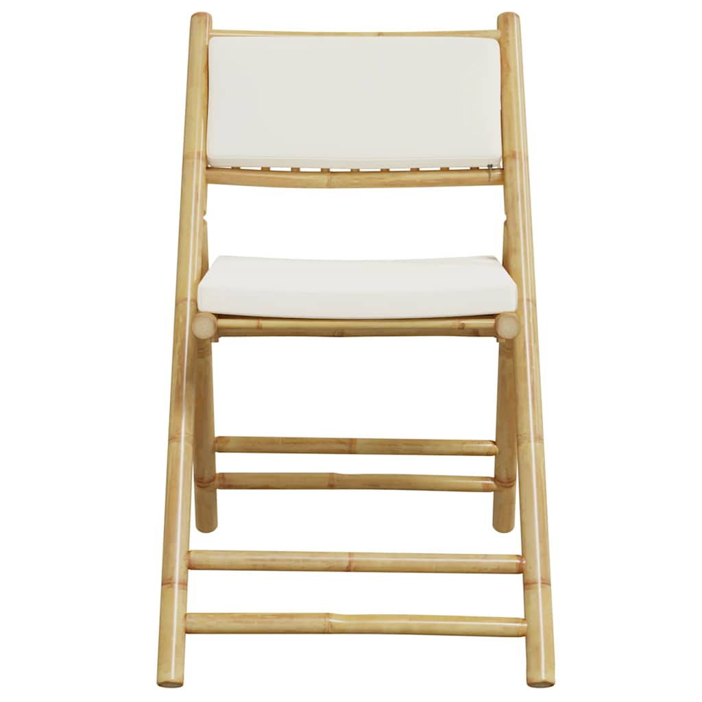 2 Piece Folding Bistro Chairs With Cushions Bamboo