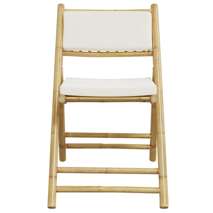 2 Piece Folding Bistro Chairs With Cushions Bamboo