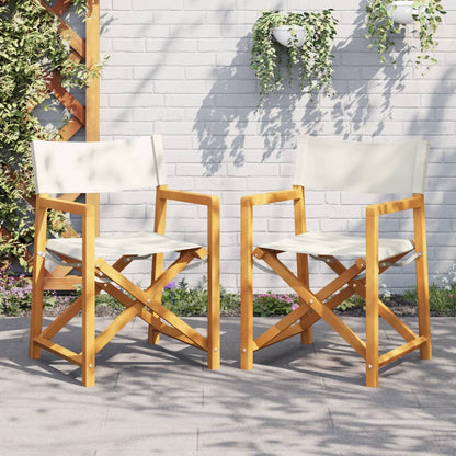 6 Pcs Folding Garden Chairs White Fabric