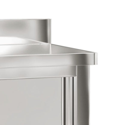 Kitchen Work Table With Sliding Doors Stainless Steel