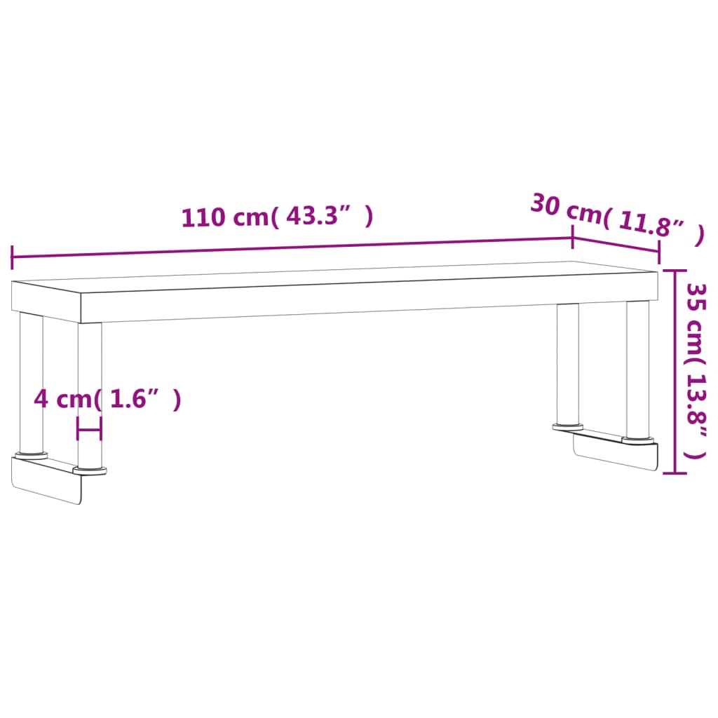 Work Table Overshelf Stainless Steel