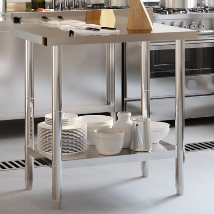 Kitchen Work Table With Backsplash Stainless Steel