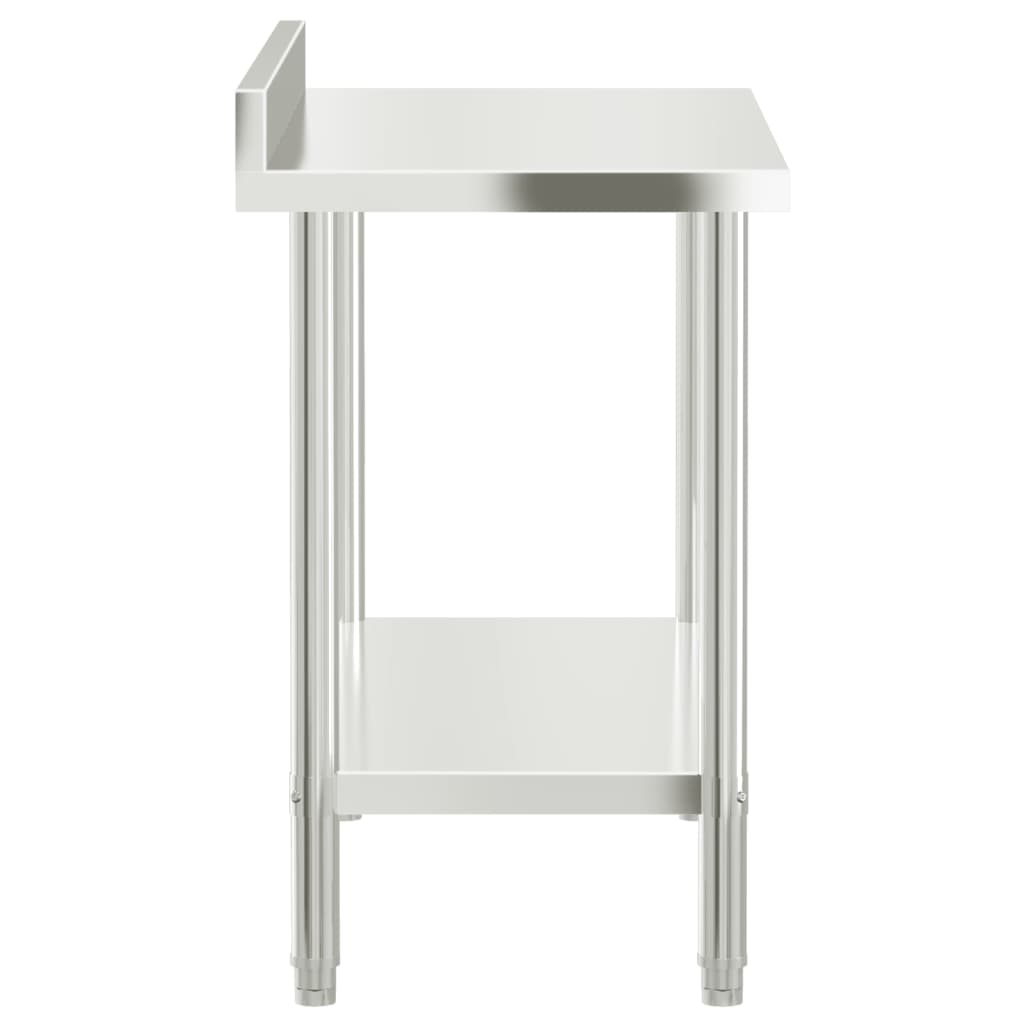Kitchen Work Table With Backsplash Stainless Steel