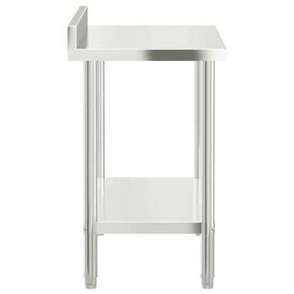 Kitchen Work Table With Backsplash Stainless Steel