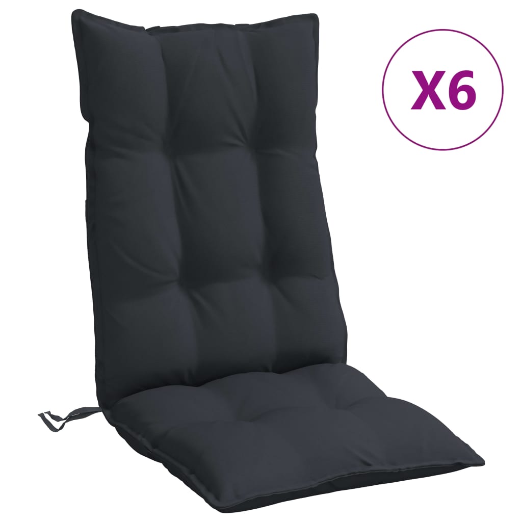 Highback Chair Cushions 6 Pcs Oxford Fabric