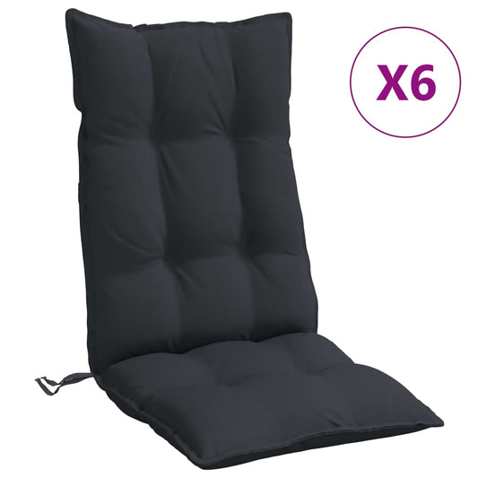 Highback Chair Cushions 6 Pcs Oxford Fabric