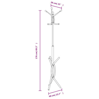 Coat Stand 176 Cm Powder-Coated Iron