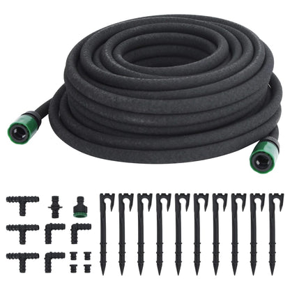 Garden Soaker Hose Black 0.6" Rubber