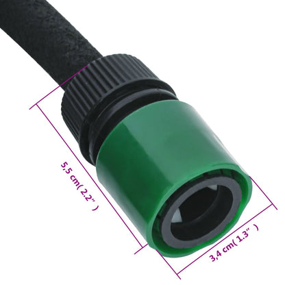 Garden Soaker Hose Black 0.6" Rubber
