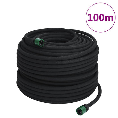 Garden Soaker Hose Black 0.6" Rubber