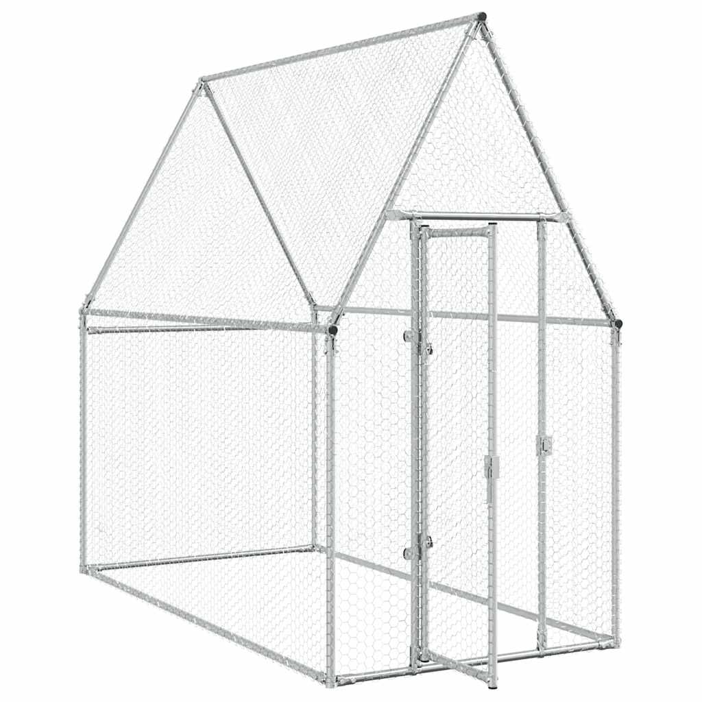 Chicken Cage Silver Galvanised Steel