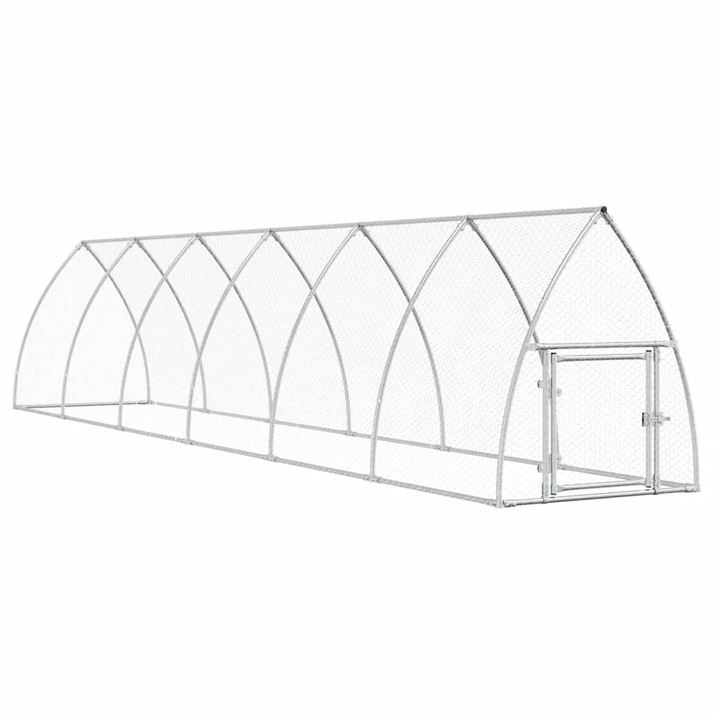 Chicken Cage Silver Galvanised Steel