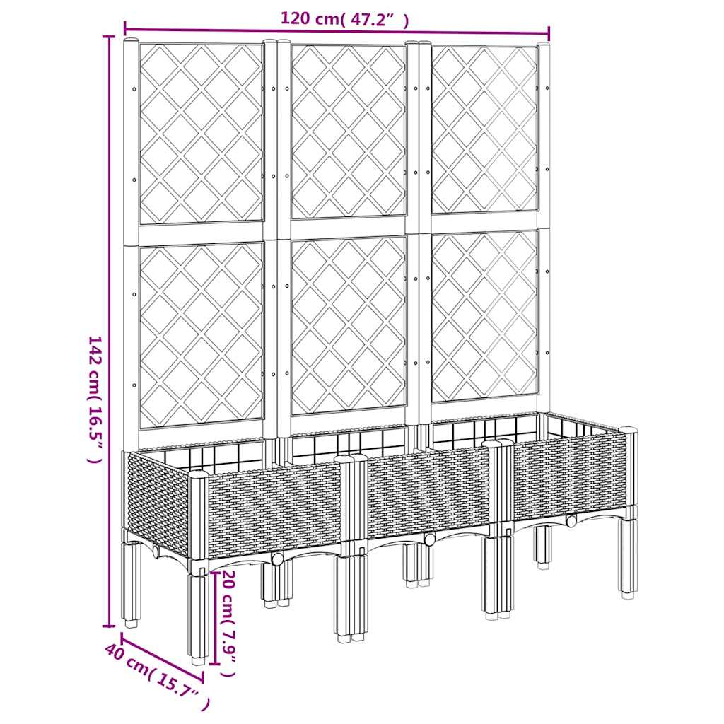 Garden Planter With Trellis Pp