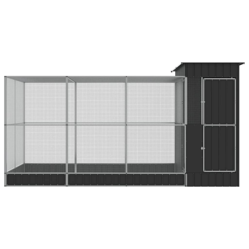 Aviary With Extension Silver Steel