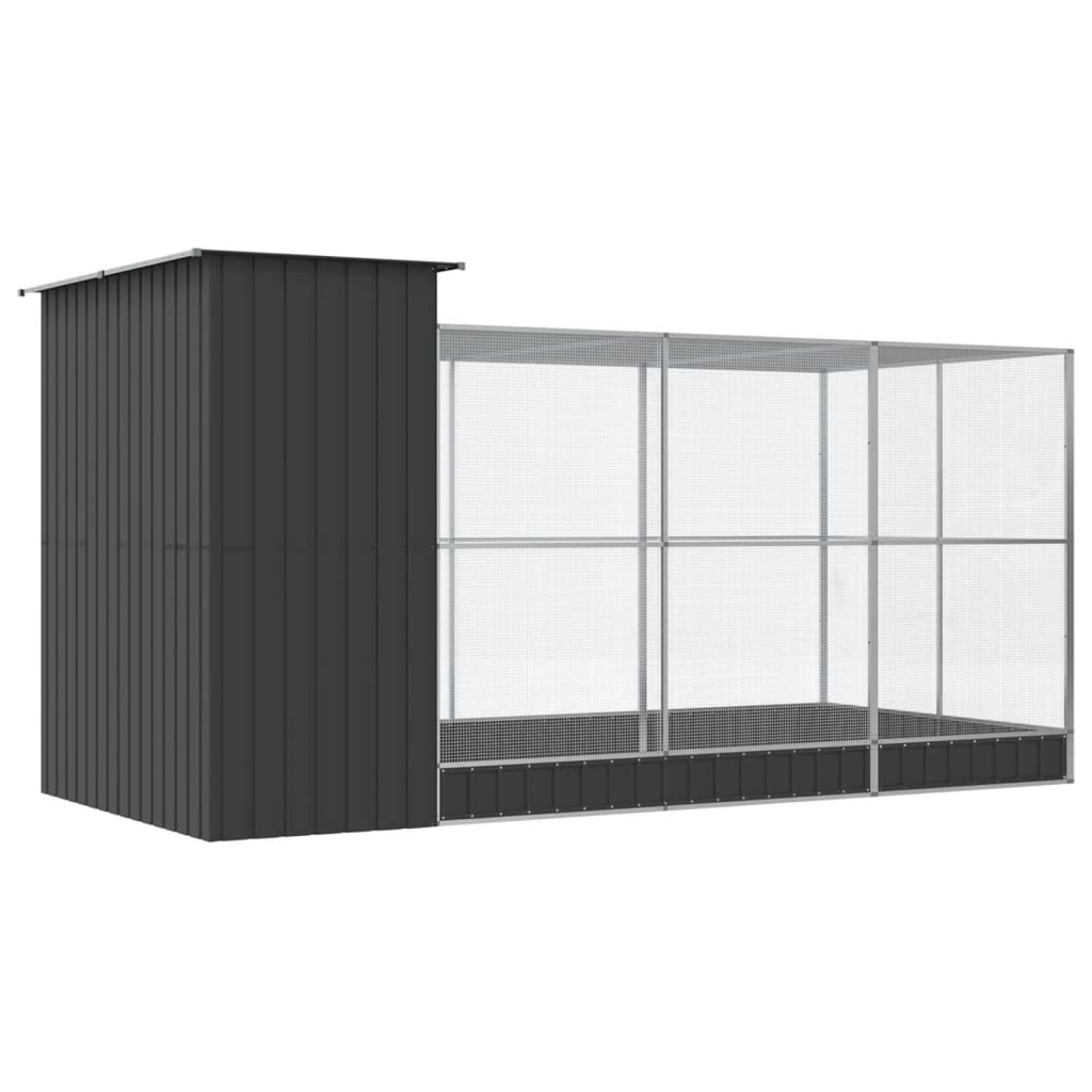 Aviary With Extension Silver Steel