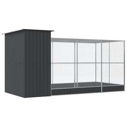 Aviary With Extension Silver Steel