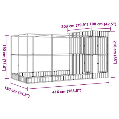 Aviary With Extension Silver Steel