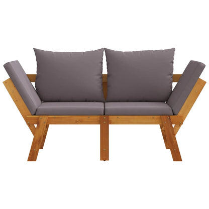 Garden Bench With Cushions 2-In-1 Solid Wood Acacia