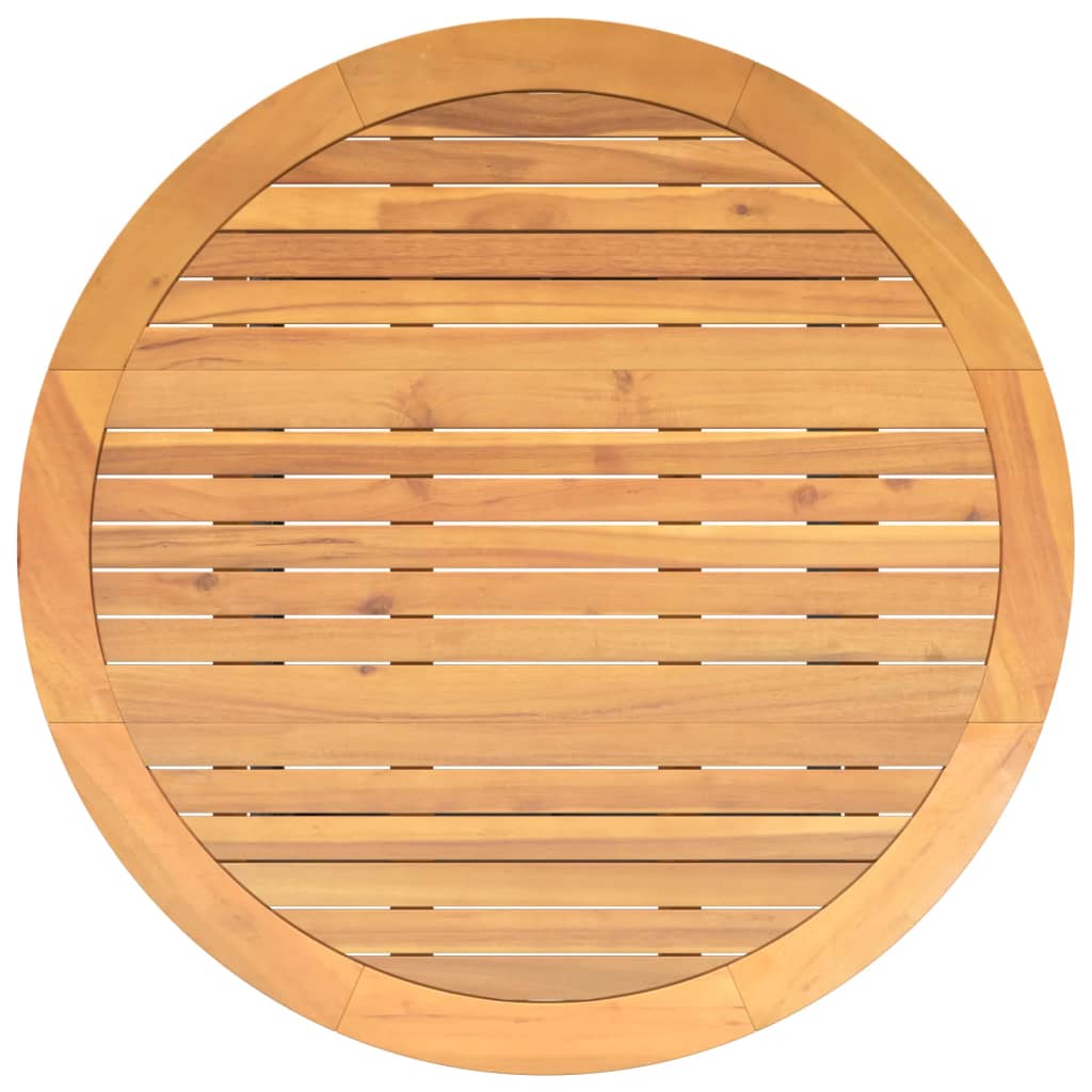 Garden Table With Acacia Wood Top Ø110X71 Cm Poly Rattan