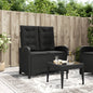 Reclining Garden Bench With Cushions Poly Rattan