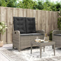 Reclining Garden Bench With Cushions Poly Rattan