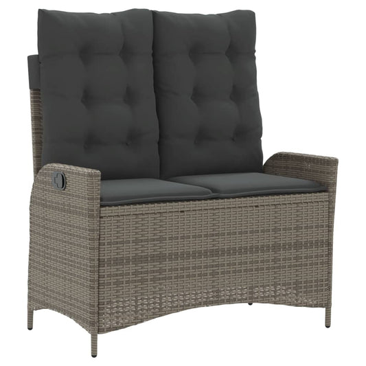 Reclining Garden Bench With Cushions Poly Rattan