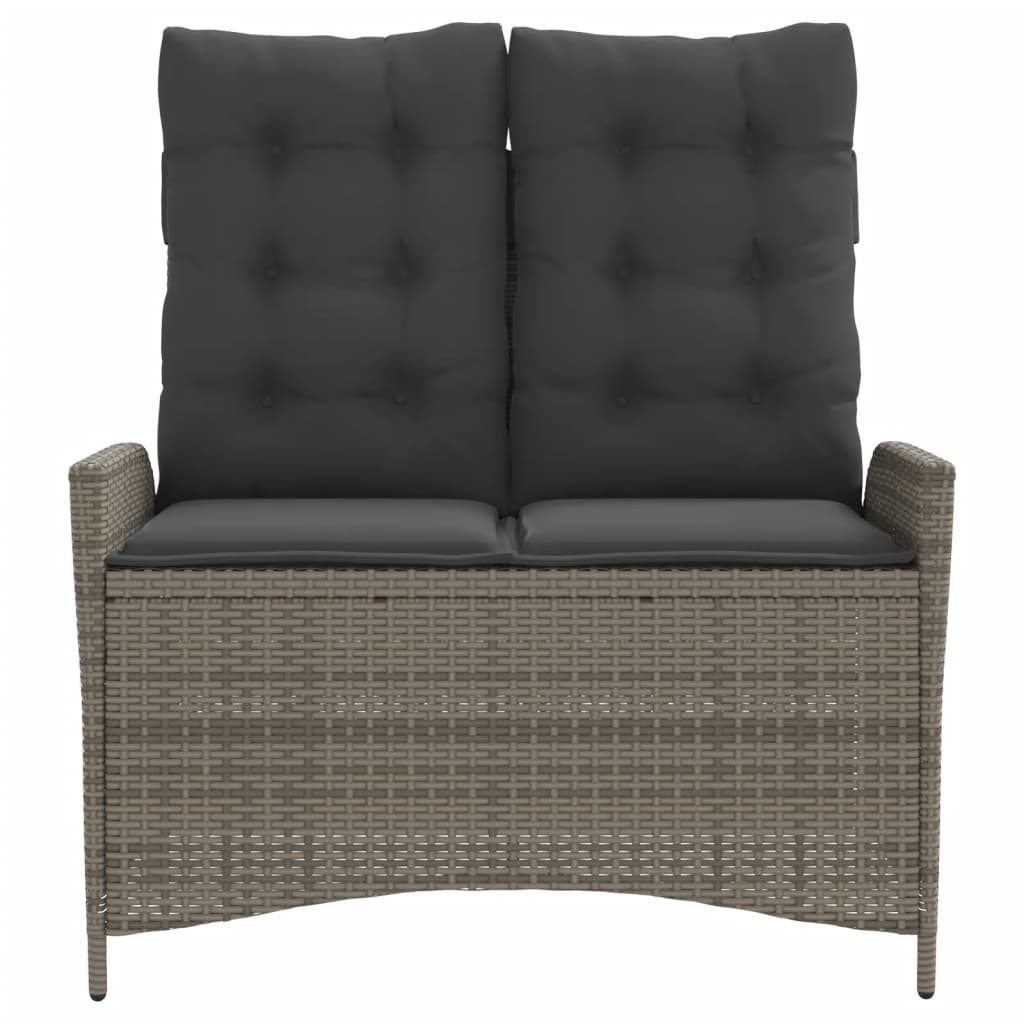 Reclining Garden Bench With Cushions Poly Rattan