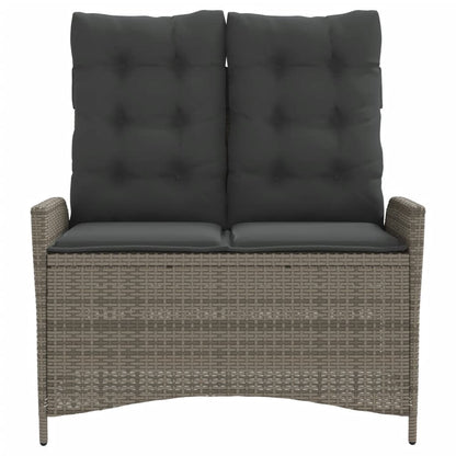 Reclining Garden Bench With Cushions Poly Rattan