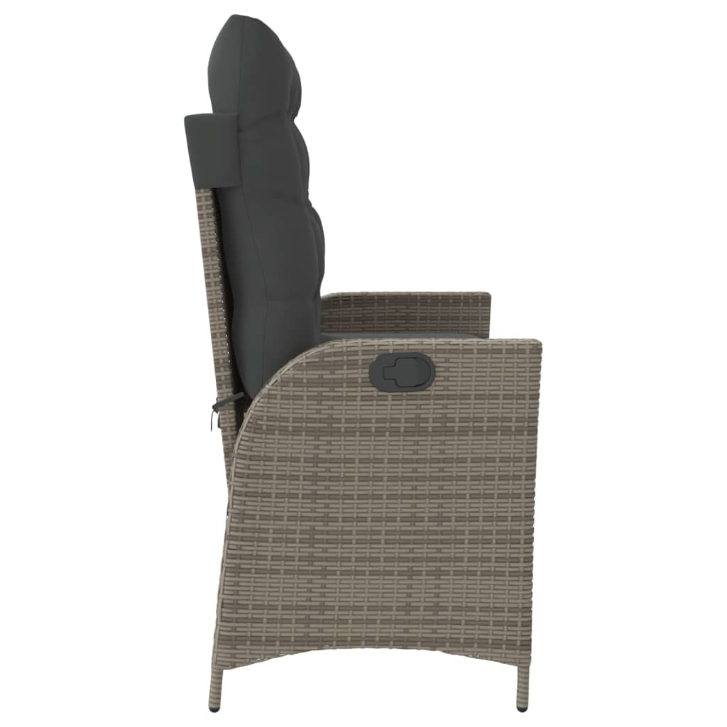 Reclining Garden Bench With Cushions Poly Rattan
