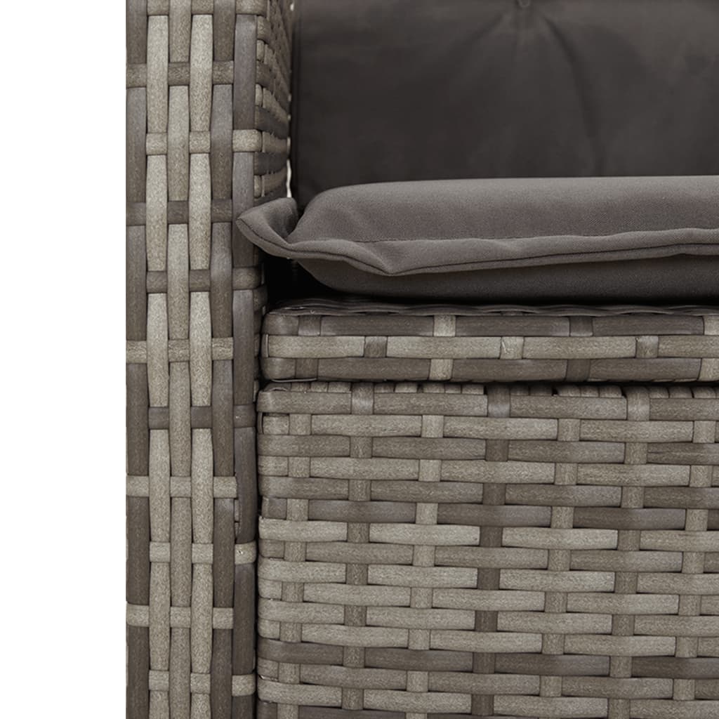 Reclining Garden Bench With Cushions Poly Rattan