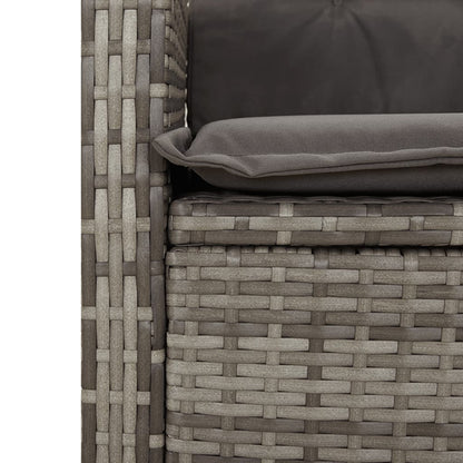 Reclining Garden Bench With Cushions Poly Rattan