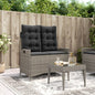 Reclining Garden Bench With Cushions Poly Rattan