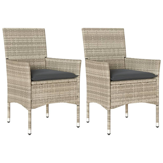 Garden Chairs With Cushions 2 Pcs Poly Rattan