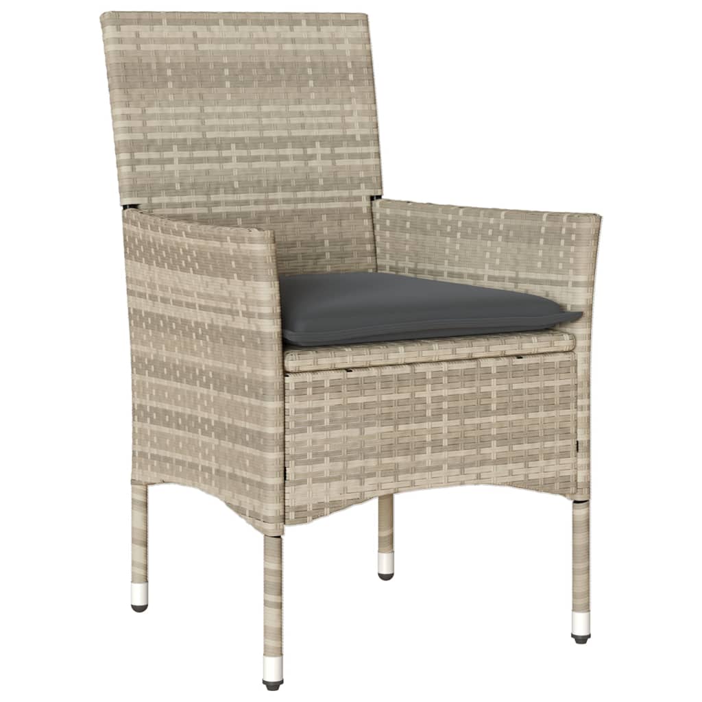 Garden Chairs With Cushions 2 Pcs Poly Rattan