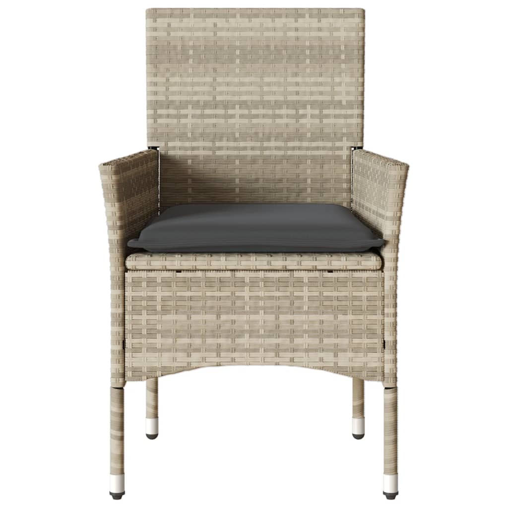 Garden Chairs With Cushions 2 Pcs Poly Rattan